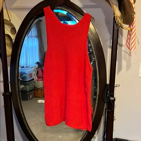 Ava & Viv Red Tank Top Sweater with Silver Accent - Picture 4 of 4